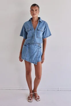 Astrid Denim Set (Light Blue)