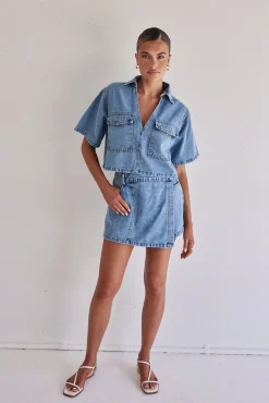 Astrid Denim Set (Light Blue)