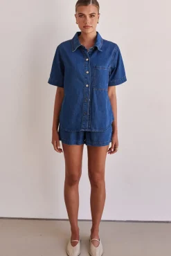 Baylee Denim Shirt (Blue)