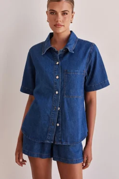 Baylee Denim Shirt (Blue)