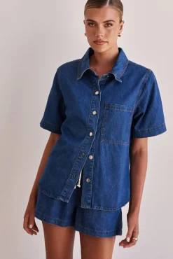 Baylee Denim Shirt (Blue)