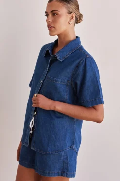 Baylee Denim Shirt (Blue)