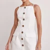 Belinda Denim Mini Dress (White)