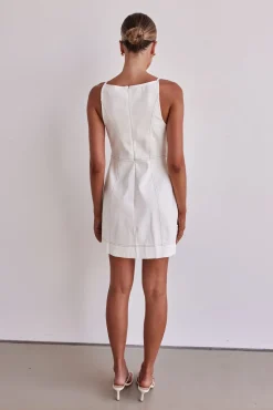 Belinda Denim Mini Dress (White)