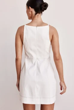 Belinda Denim Mini Dress (White)