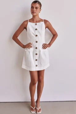 Belinda Denim Mini Dress (White)