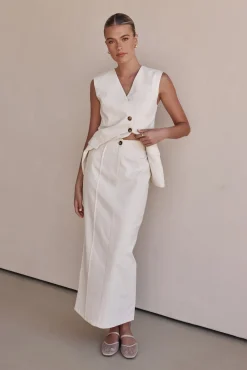 Blithe Maxi Skirt (Beige)