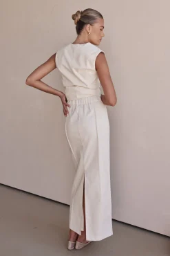 Blithe Maxi Skirt (Beige)
