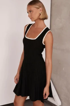 Calle Knit Mini Dress (Black)