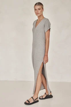 Castello Knit Maxi Dress (Grey)