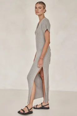 Castello Knit Maxi Dress (Grey)