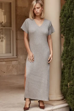 Castello Knit Maxi Dress (Grey)