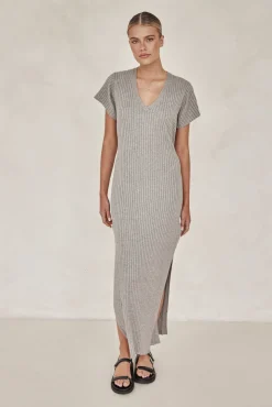 Castello Knit Maxi Dress (Grey)