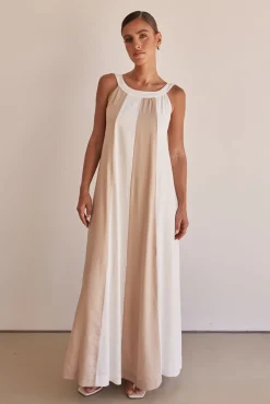 Delphine Maxi Dress (Beige)