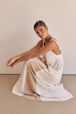 Delphine Maxi Dress (Beige)