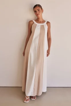 Delphine Maxi Dress (Beige)