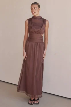 Eliana Maxi Dress (Chocolate)