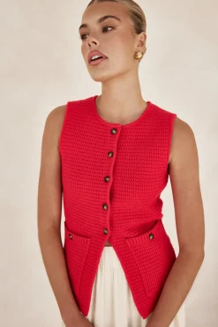 Embry Knit Vest (Red)