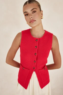 Embry Knit Vest (Red)