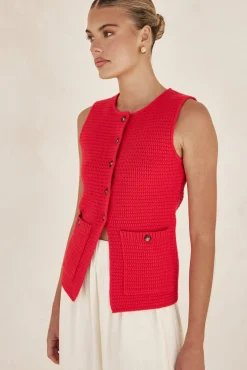 Embry Knit Vest (Red)