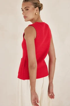 Embry Knit Vest (Red)