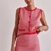 Gemma Knit Mini Skirt (Red)