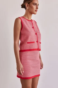 Gemma Knit Mini Skirt (Red)