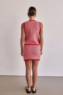 Gemma Knit Mini Skirt (Red)