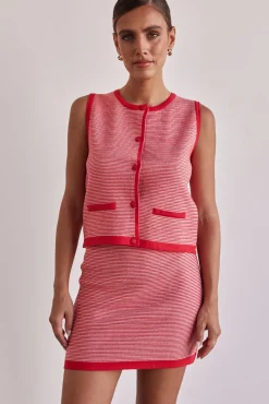 Gemma Knit Vest (Red)