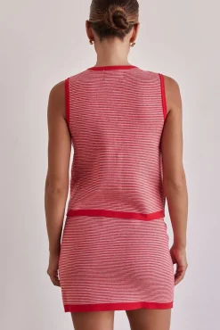 Gemma Knit Vest (Red)