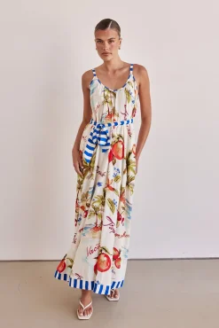 Indigo Maxi Dress (White)