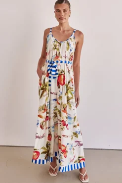 Indigo Maxi Dress (White)