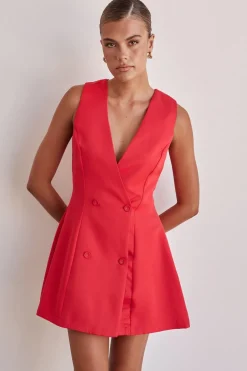 Isobel Mini Dress (Red)
