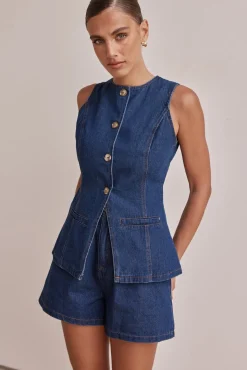 Jules Denim Shorts (Blue)
