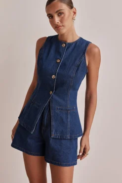 Jules Denim Vest (Blue)