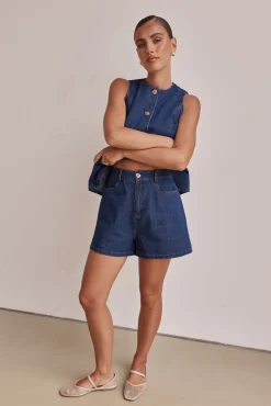 Jules Denim Vest (Blue)
