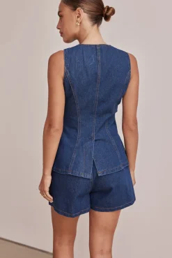 Jules Denim Vest (Blue)