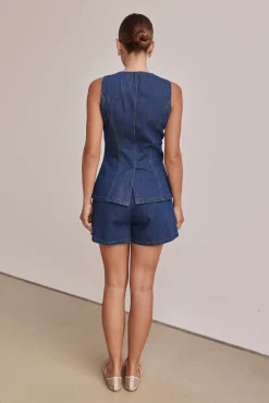 Jules Denim Vest (Blue)