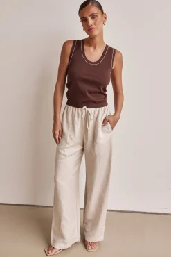 Marley Linen Pant (Beige)