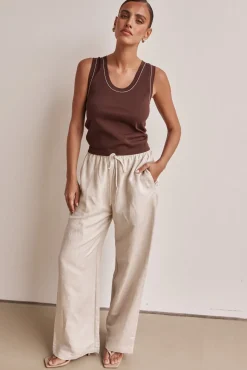 Marley Linen Pant (Beige)