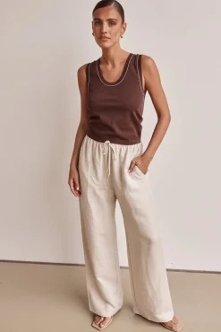 Marley Linen Pant (Beige)