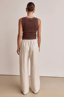 Marley Linen Pant (Beige)