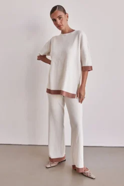 Selenia Ribbed Knit Pant (Cream)