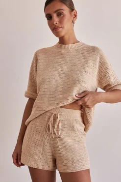 Sunset Hills Knit Shorts (Beige)