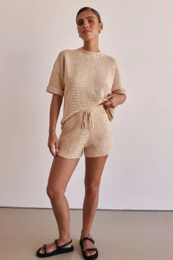 Sunset Hills Knit Shorts (Beige)