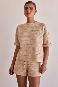 Sunset Hills Knit Top (Beige)
