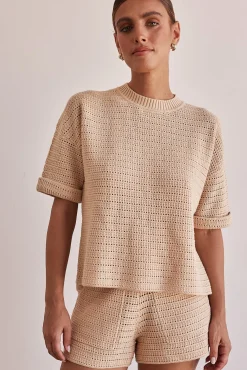 Sunset Hills Knit Top (Beige)