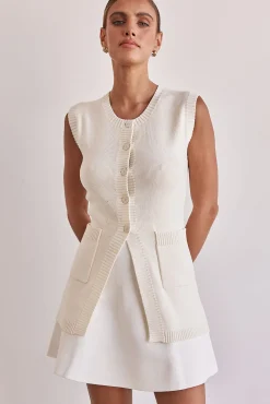 The Beverly Knit Vest (Cream)