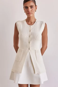 The Beverly Knit Vest (Cream)