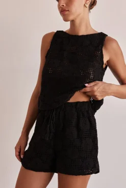 Ulysses Crochet Shorts (Black)